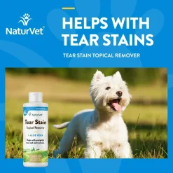 NaturVet Tear Stain Topical Remover for Dogs & Cats 4-oz