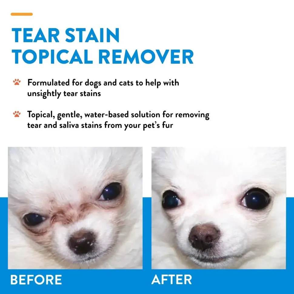 NaturVet Tear Stain Topical Remover for Dogs & Cats 4-oz