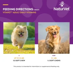 NaturVet VitaPet Adult Daily Vitamins Plus Breath Aid Soft Chews for Dogs 60 Count 6.3-oz