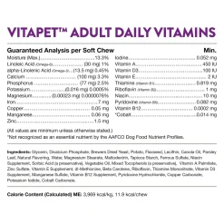 NaturVet VitaPet Adult Daily Vitamins Plus Breath Aid Soft Chews for Dogs 60 Count 6.3-oz