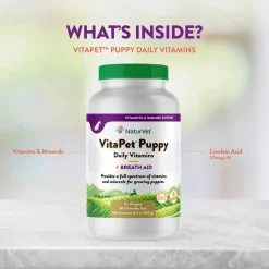NaturVet Vita Pet Puppy Plus Breath Aid Tablets Time Release Jar 60 Count 6.3-oz