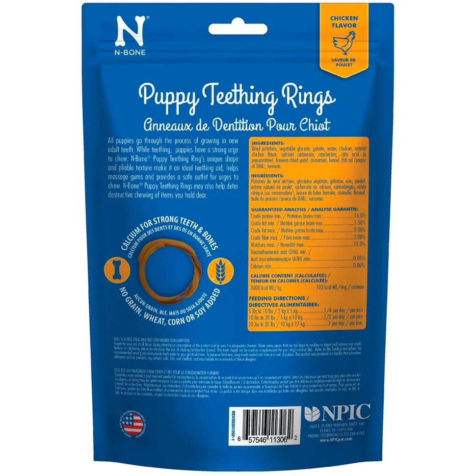 N-Bone Grain-Free Puppy Teething Rings Chicken 6 Count 7.2-oz