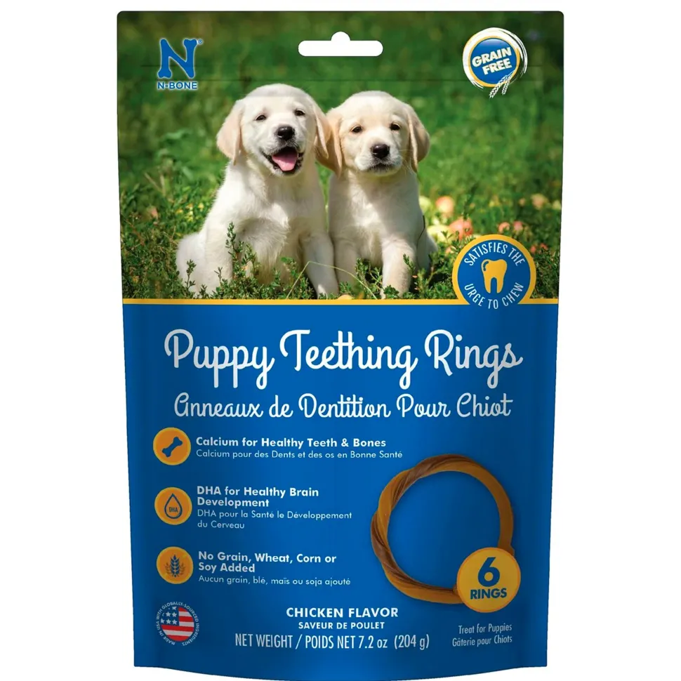 N-Bone Grain-Free Puppy Teething Rings Chicken 6 Count 7.2-oz