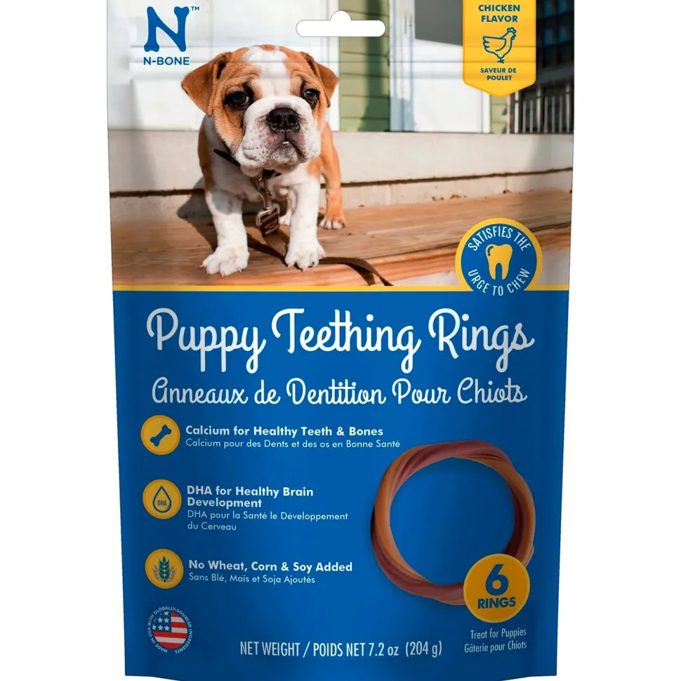 N-Bone Puppy Teething Rings Chicken 6 Count 7.2-oz
