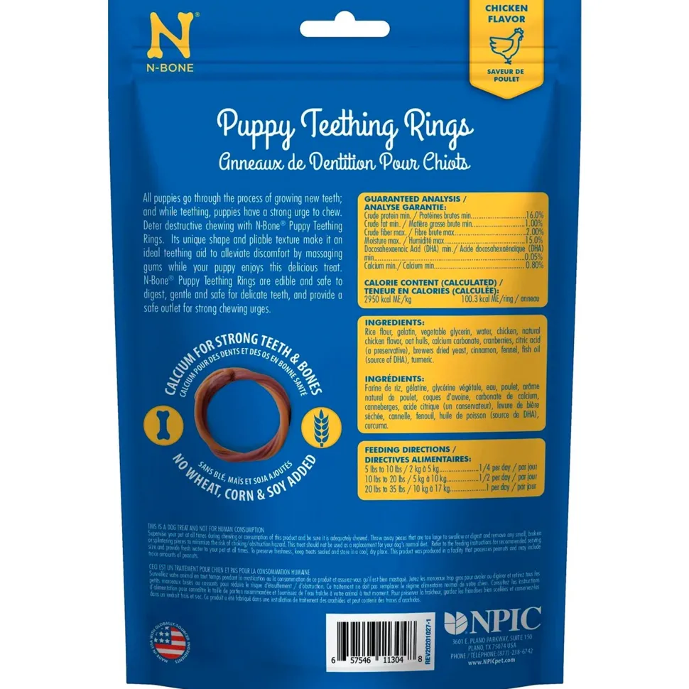 N-Bone Puppy Teething Rings Chicken 6 Count 7.2-oz