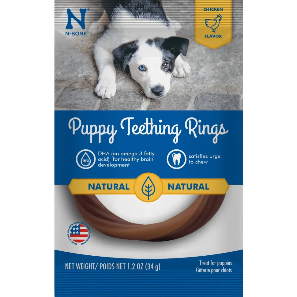 N-Bone Puppy Teething Rings Chicken Single 1.2-oz