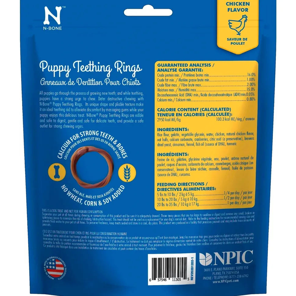 N-Bone Puppy Teething Rings Chicken 3 Count 3.6-oz