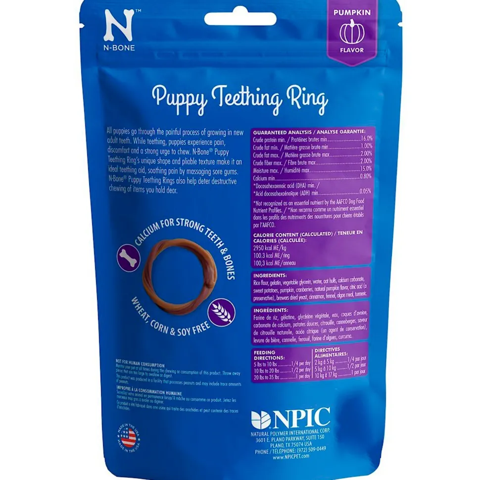 N-Bone Puppy Teething Rings Pumpkin 6 Count 7.2-oz