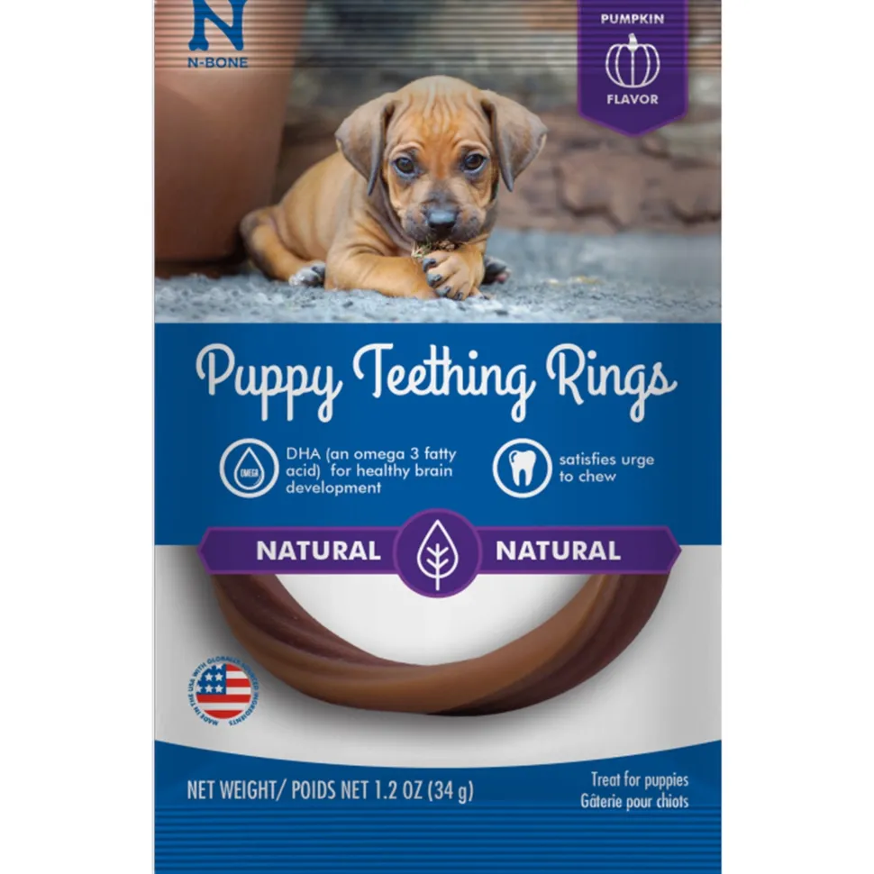 N-Bone Puppy Teething Rings Pumpkin Single 1.2-oz