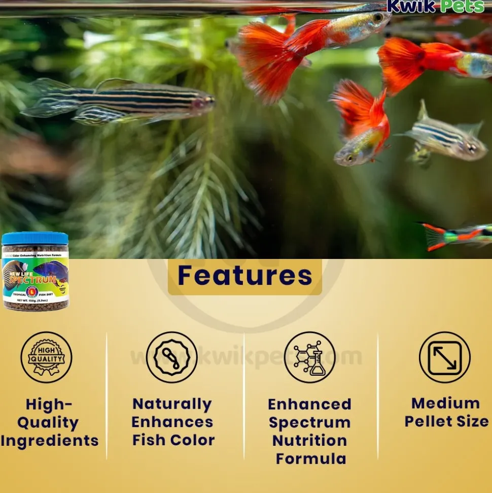 New Life Spectrum Tropical Sinking Pellets Fish Food Large 10.5-oz