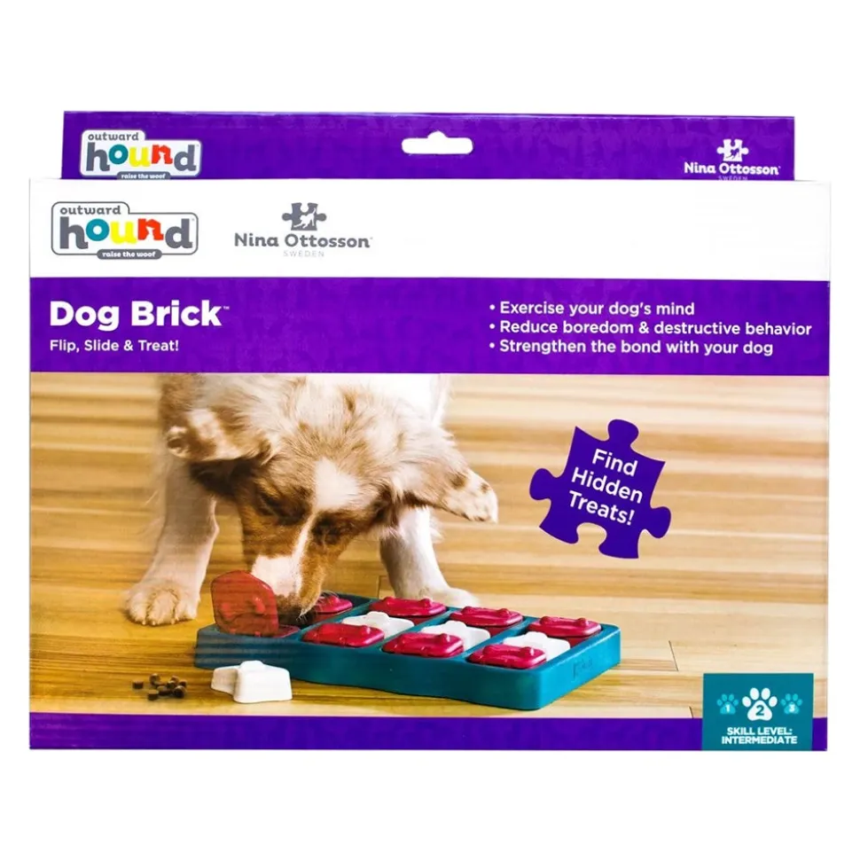 Nina Ottosson Brick Interactive Dog Toy Blue Large