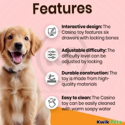 Nina Ottosson Casino Interactive Dog Toy Blue Large
