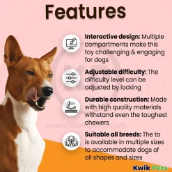 Nina Ottosson Smart Interactive Dog Toy Orange White 10.63-in