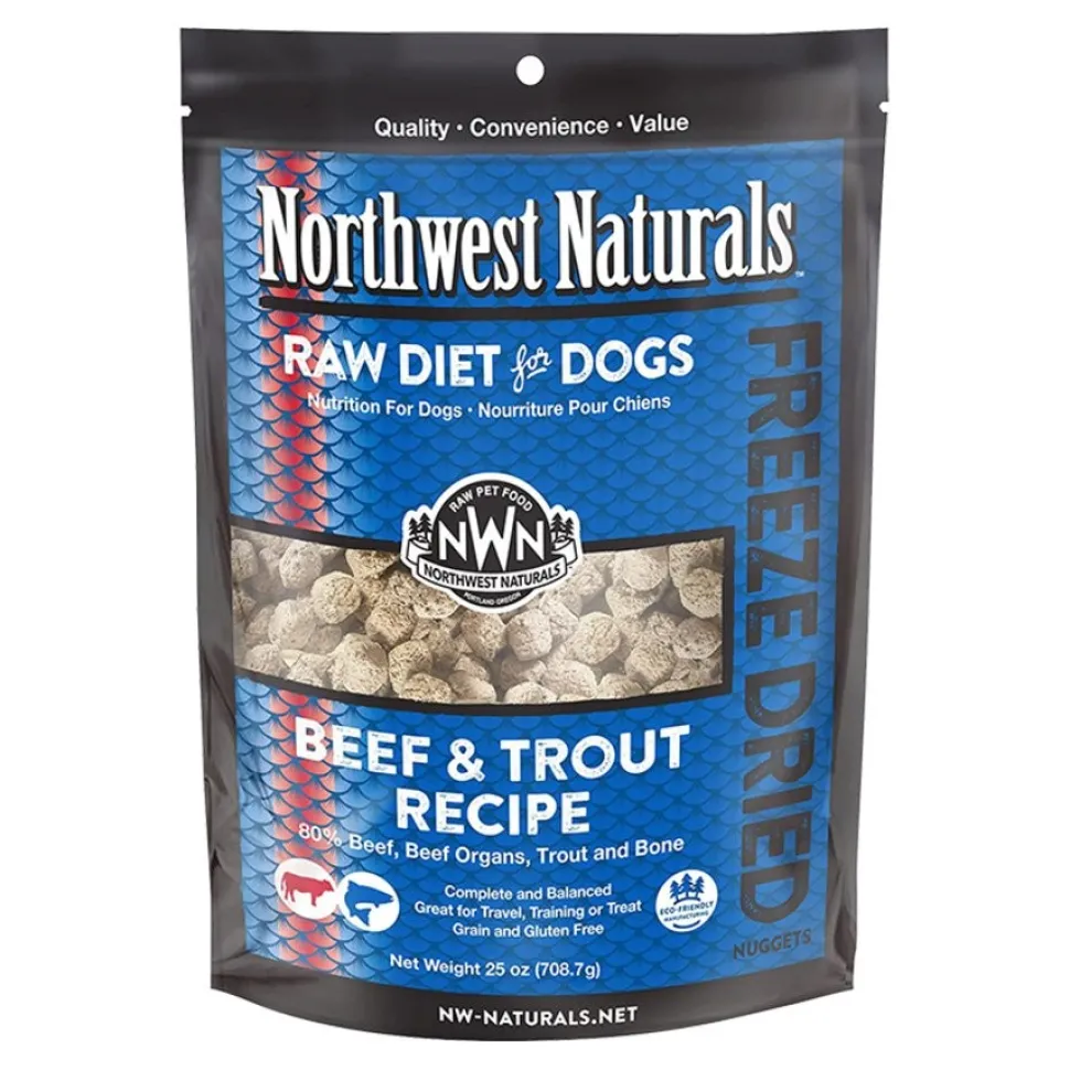 Northwest Naturals Freeze Dried Raw Diet Dog Food Beef & Trout Recipe 25-oz