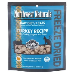Northwest Naturals Freeze Dried Raw Diet Cat Food Turkey Recipe 11-oz
