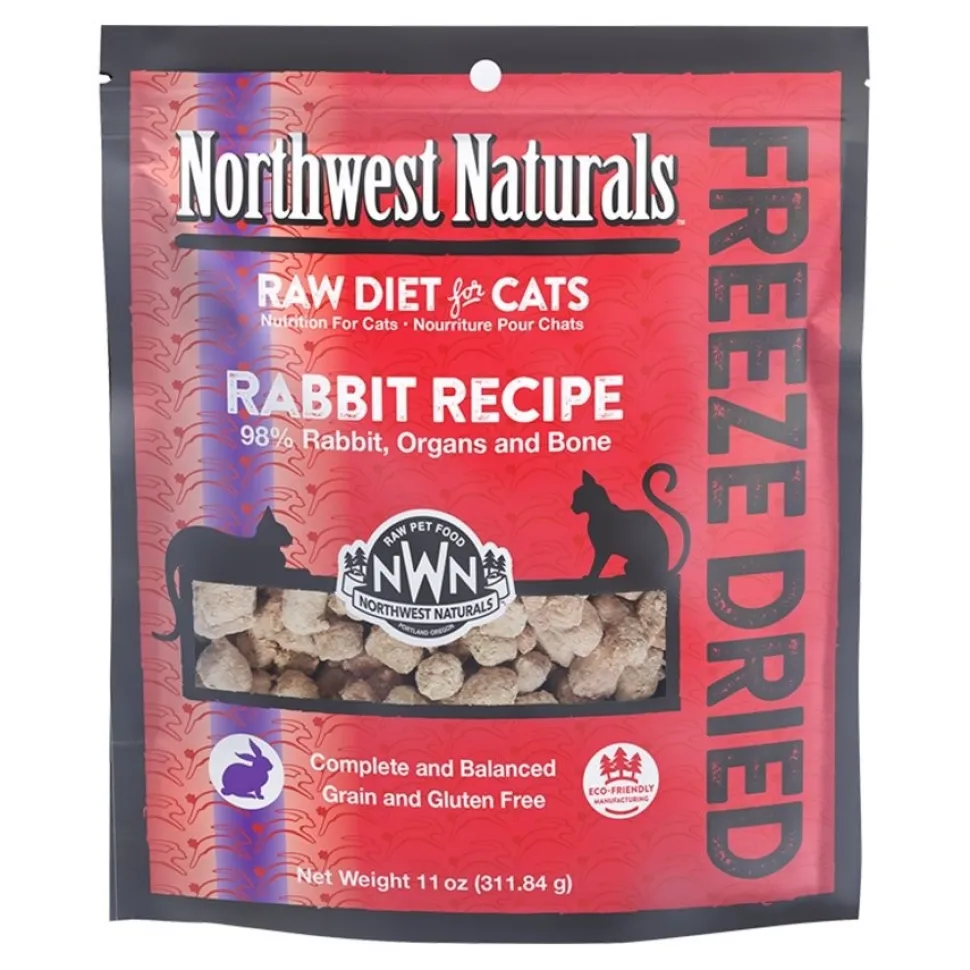 Northwest Naturals Freeze Dried Raw Diet Cat Food Rabbit Recipe 11-oz