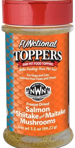 Northwest Naturals Functional Freeze Dried Dog & Cat Food Topper Salmon with Shiitake & Maitake Mushrooms 3.5-oz