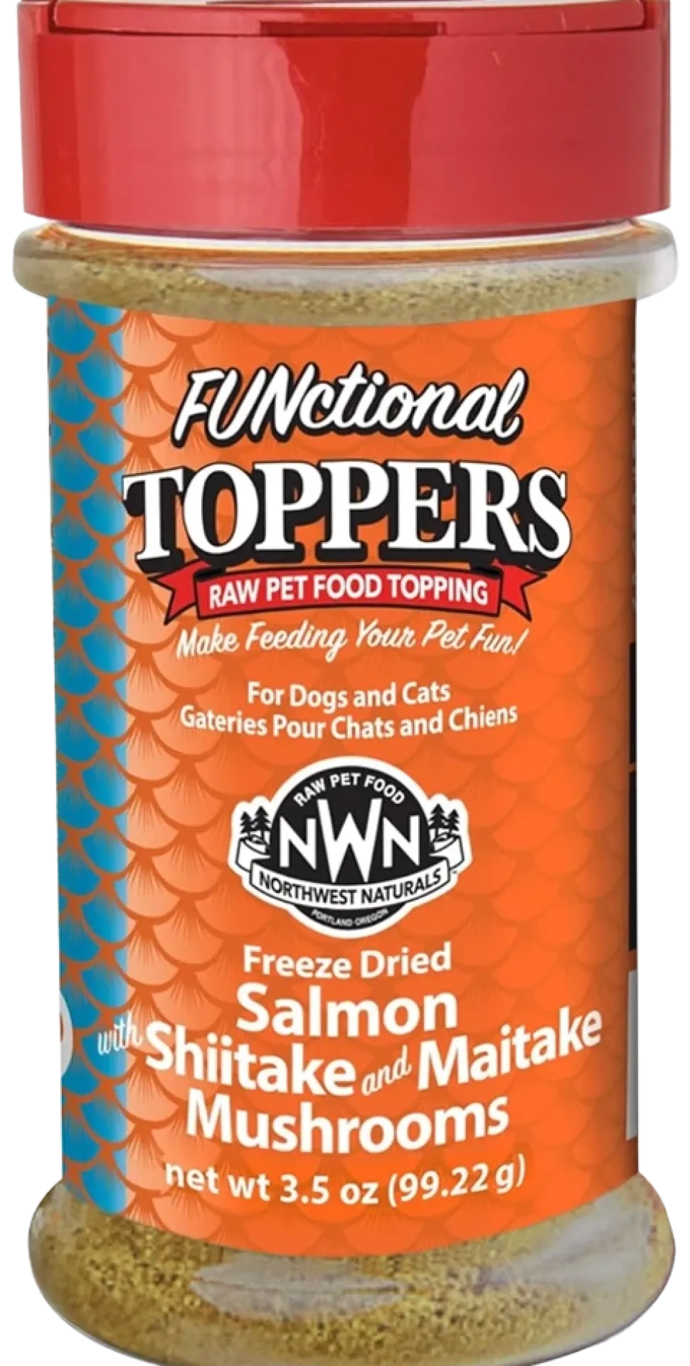 Northwest Naturals Functional Freeze Dried Dog & Cat Food Topper Salmon with Shiitake & Maitake Mushrooms 3.5-oz