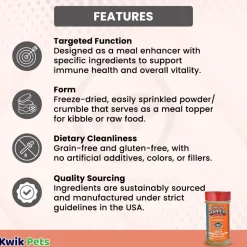 Northwest Naturals Functional Freeze Dried Dog & Cat Food Topper Salmon with Shiitake & Maitake Mushrooms 3.5-oz
