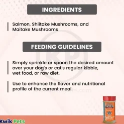 Northwest Naturals Functional Freeze Dried Dog & Cat Food Topper Salmon with Shiitake & Maitake Mushrooms 3.5-oz