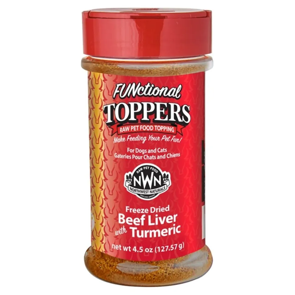 Northwest Naturals Functional Freeze Dried Dog & Cat Food Topper Beef Liver with Turmeric 4.5-oz