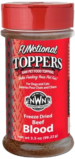 Northwest Naturals Functional Freeze Dried Dog & Cat Food Topper Beef Blood 3.5-oz