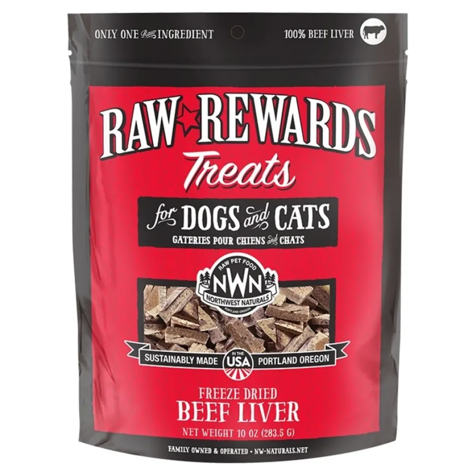 Northwest Naturals Raw Rewards Freeze Dried Dog & Cat Treats Beef Liver 10-oz