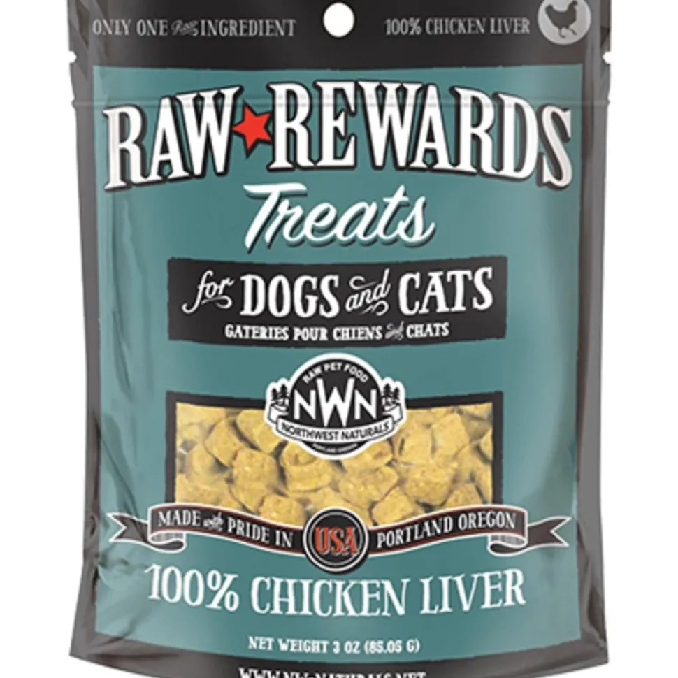 Northwest Naturals Raw Rewards Freeze Dried Dog & Cat Treats Chicken Liver 3-oz
