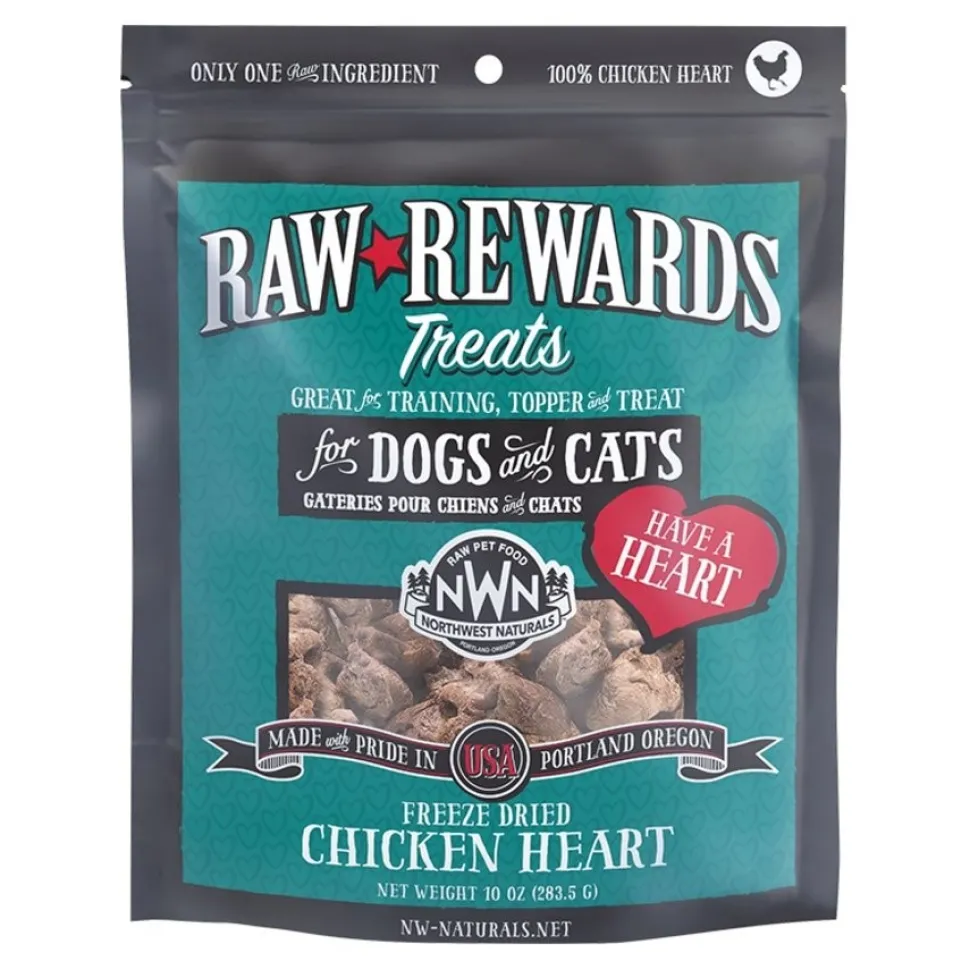 Northwest Naturals Raw Rewards Freeze Dried Dog & Cat Treats Chicken Heart 10-oz