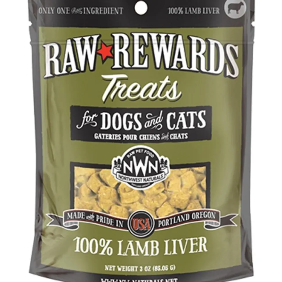 Northwest Naturals Raw Rewards Freeze Dried Dog & Cat Treats Lamb Liver 3-oz