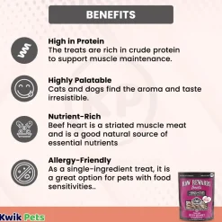 Northwest Naturals Raw Rewards Freeze Dried Dog & Cat Treats Beef Heart 3-oz