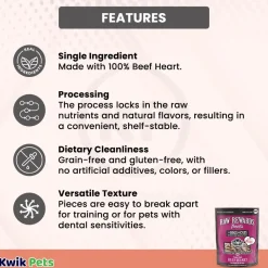 Northwest Naturals Raw Rewards Freeze Dried Dog & Cat Treats Beef Heart 3-oz