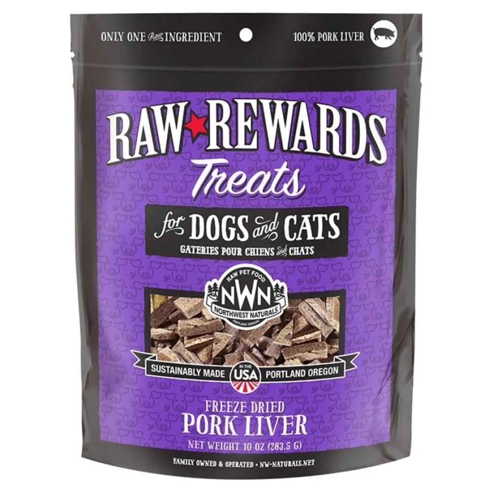 Northwest Naturals Raw Rewards Freeze Dried Dog & Cat Treats Pork Liver 10-oz