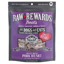 Northwest Naturals Raw Rewards Freeze Dried Dog & Cat Treats Pork Heart 10-oz