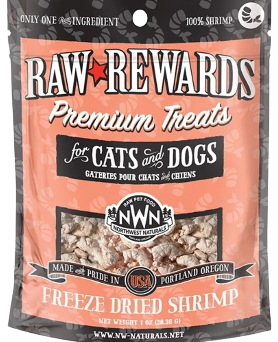 Northwest Naturals Raw Rewards Premium Freeze Dried Dog & Cat Treats Shrimp 1-oz
