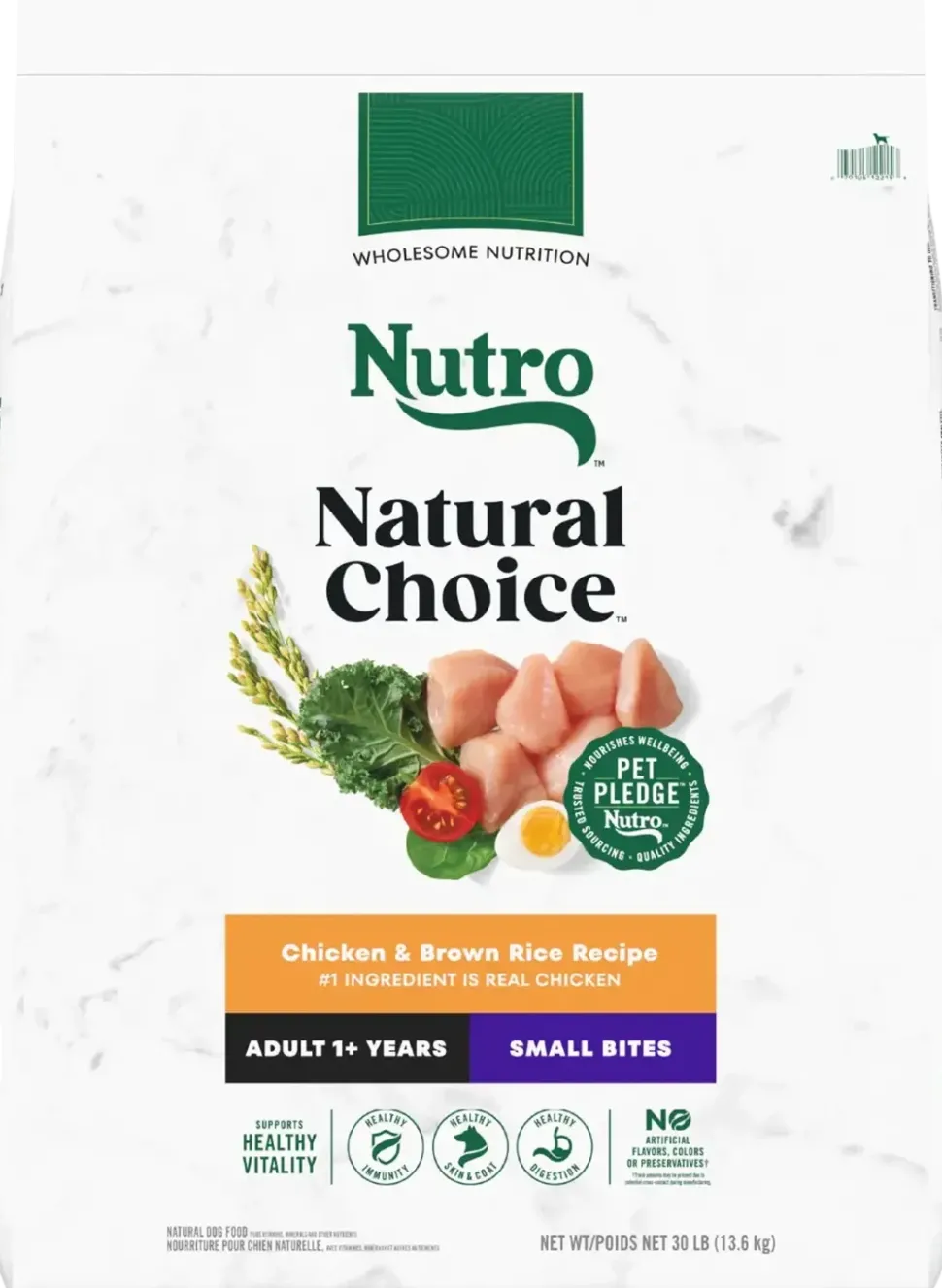 Nutro Natural Choice Chicken & Brown Rice Small Bites Adult Dry Dog Food 30-lb
