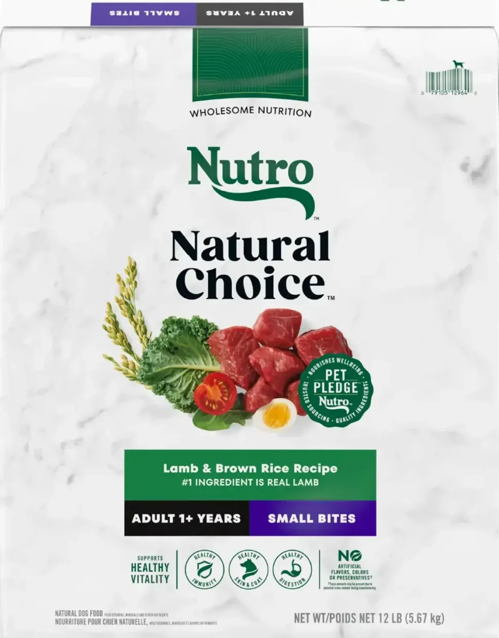 Nutro Natural Choice Lamb & Brown Rice Small Bites Adult Dry Dog Food 12-lb