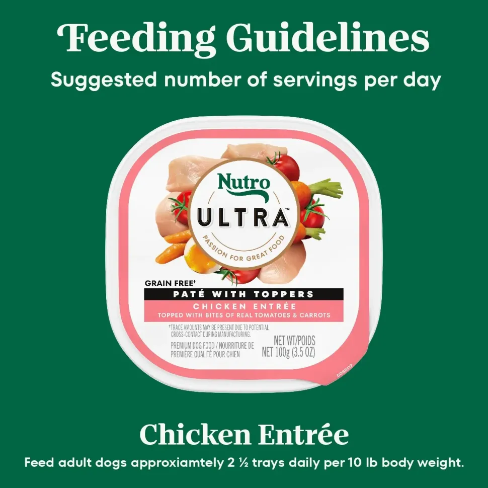 Nutro Ultra Grain‑Free Adult Wet Dog Food Paté with Toppers Chicken Entrée with Tomatoes & Carrots 3.5-oz