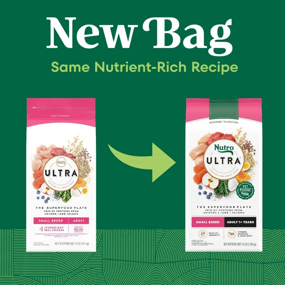 Nutro Ultra Small Breed Adult Dry Dog Food Chicken, Lamb & Salmon Plate 3.5-lb