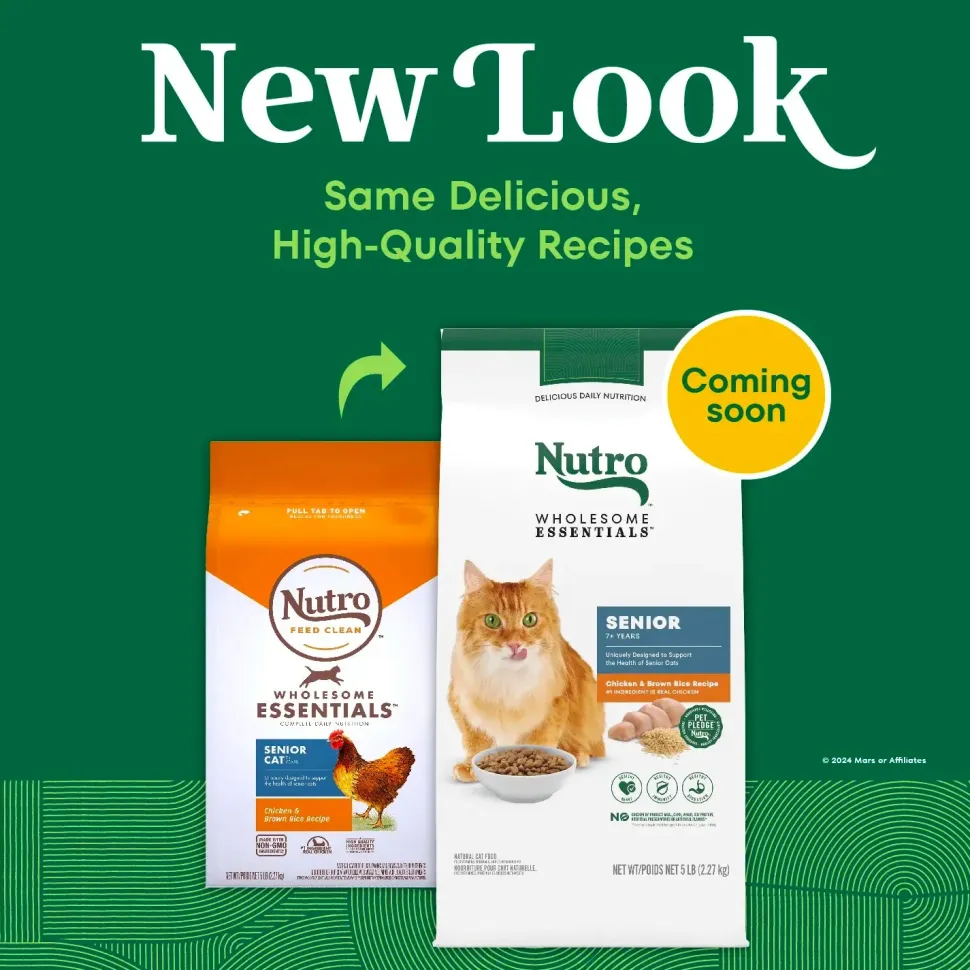 Nutro Wholesome Essentials Chicken & Brown Rice Recipe Senior Dry Cat Food 5-lb