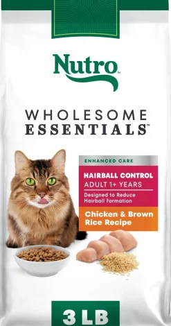 Nutro Wholesome Essentials Chicken & Brown Rice Hairball Control Adult Dry Cat Food 3-lb