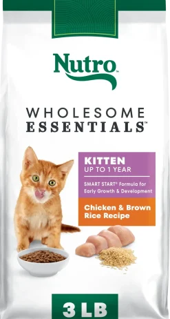 Nutro Wholesome Essentials Chicken & Brown Rice Early Development Kitten Dry Cat Food 3-lb
