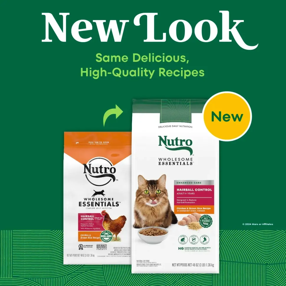 Nutro Wholesome Essentials Chicken & Brown Rice Hairball Control Adult Dry Cat Food 5-lb