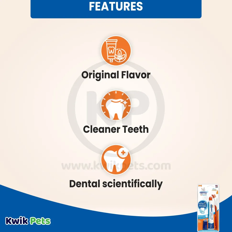 Nylabone Advanced Oral Care Cat Dental Kit Original 2.5-oz 3 Count