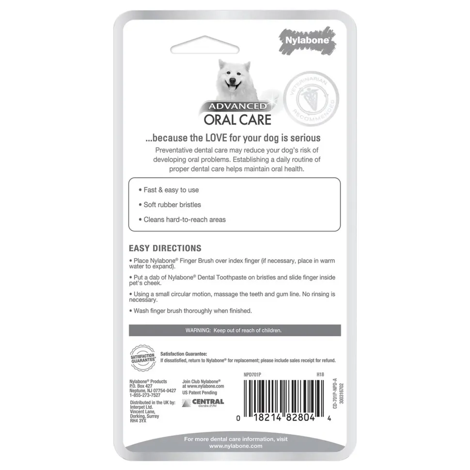 Nylabone Advanced Oral Care Dog Finger Brush 2 Count