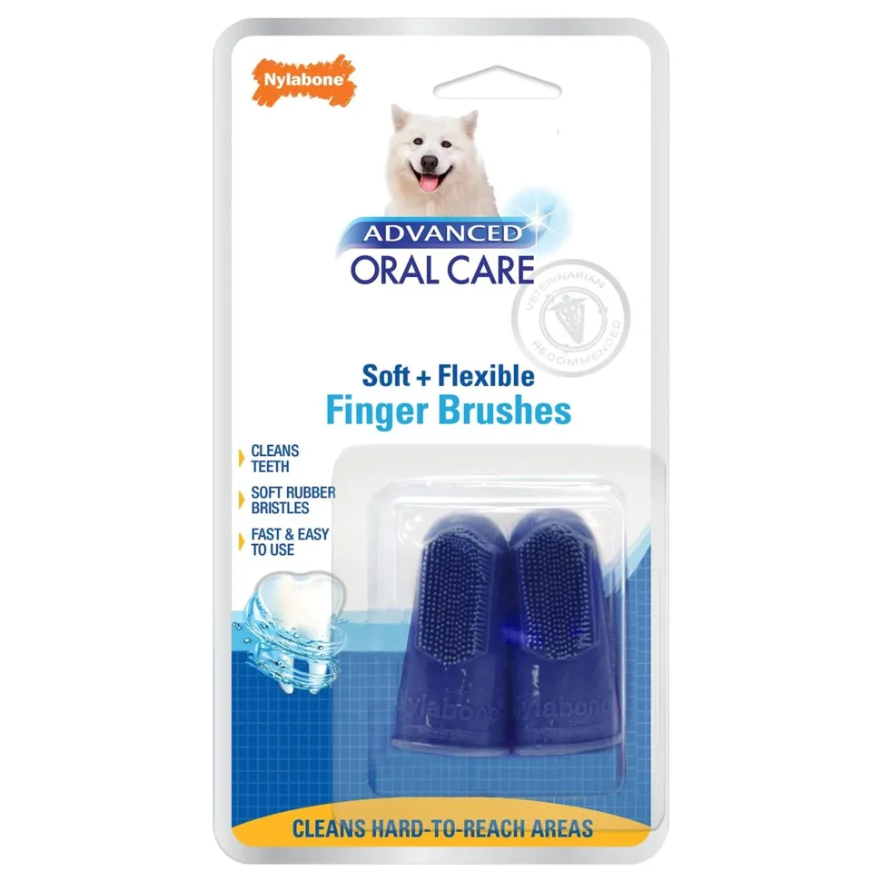 Nylabone Advanced Oral Care Dog Finger Brush 2 Count