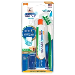 Nylabone Advanced Oral Care Natural Dog Dental Kit Peanut Butter 3 Count 2.5-oz