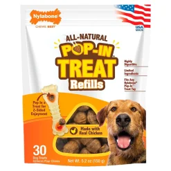 Nylabone All-Natural Pop-In Dog Treat Refills Chicken 30 Count 5.2-oz