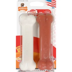 Nylabone Classic Power Chew Bacon & Chicken Flavor Durable Dog Toy Medium/Wolf - Up To 35 lbs 2 Count