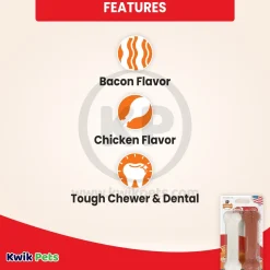 Nylabone Classic Power Chew Bacon & Chicken Flavor Durable Dog Toy Medium/Wolf - Up To 35 lbs 2 Count